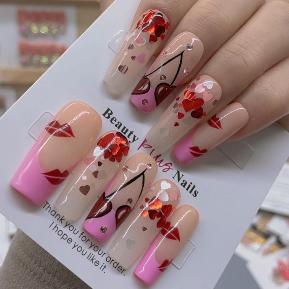 Handmade nails Square Shape Nails 121