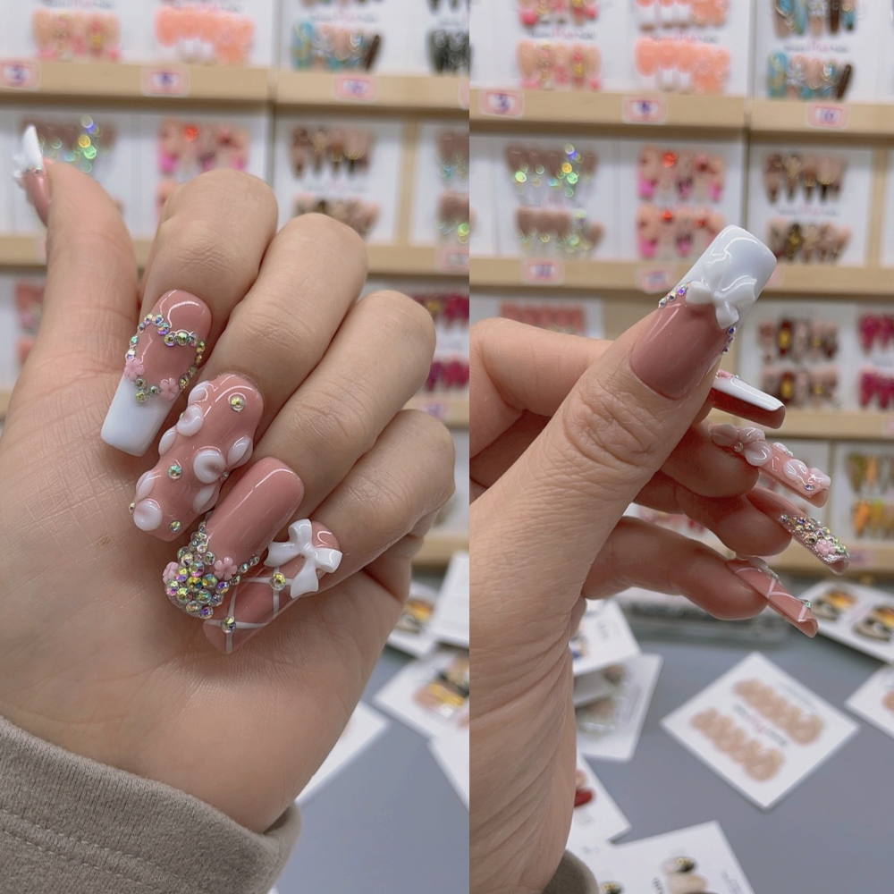 Handmade nails Square Shape Nails 123