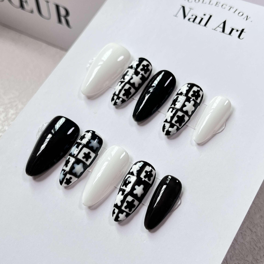 Almond style press on nails 09