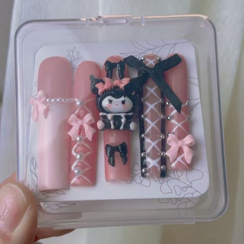 Kuromi long style press on nails No.55