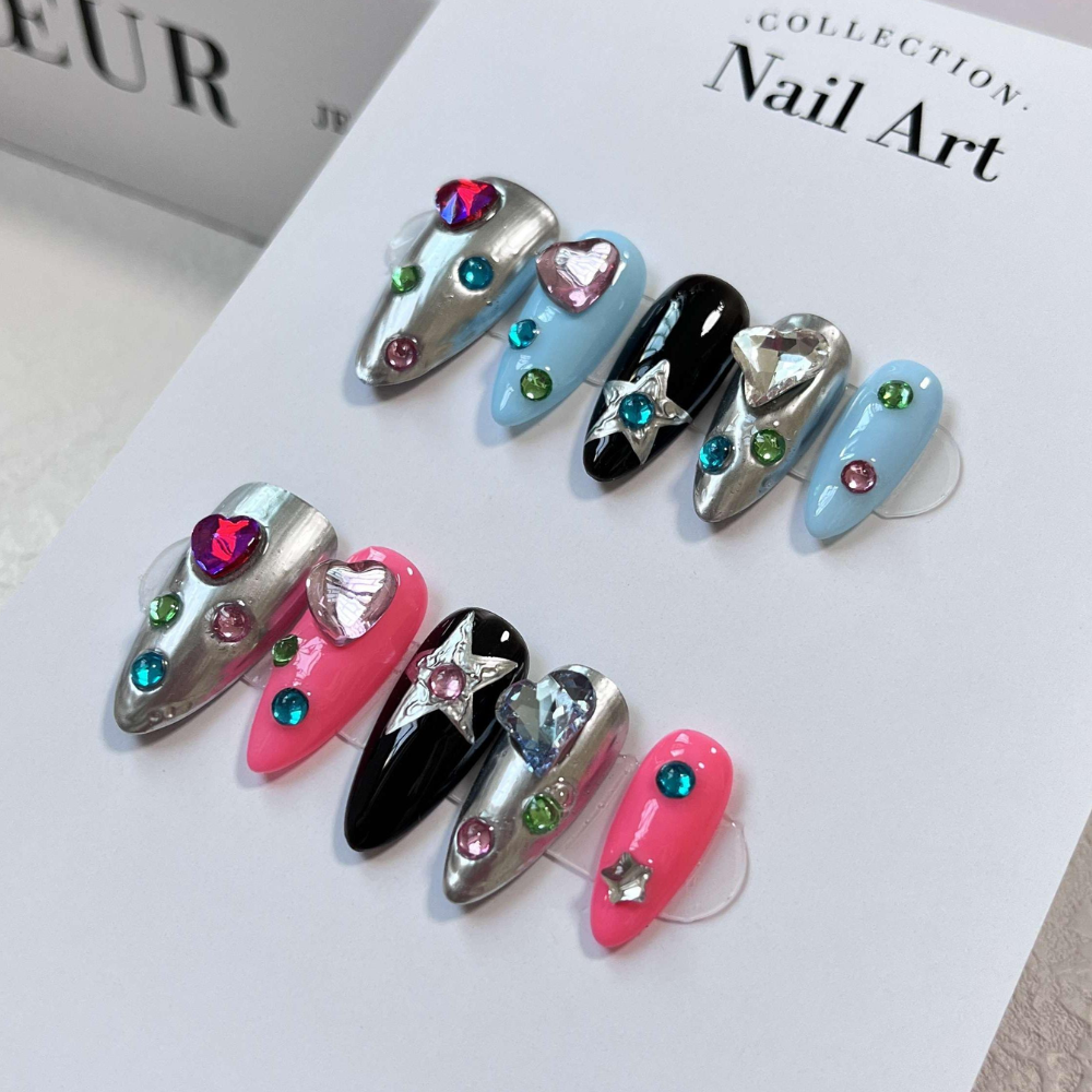 Almond style press on nails 12