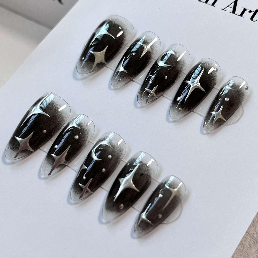 Almond style press on nails 25