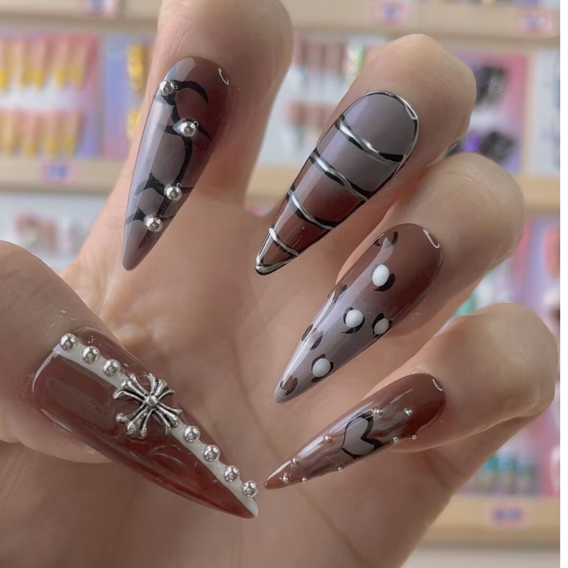 Handmade nails Pointy style 0328-2