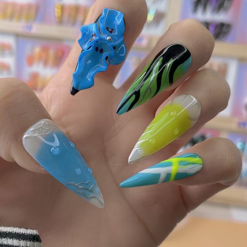 Handmade nails Pointy style 23