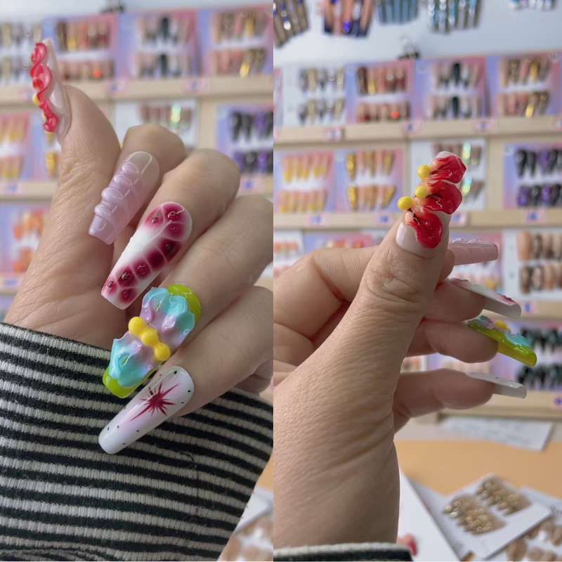 Handmade nails Square Shape Nails 121