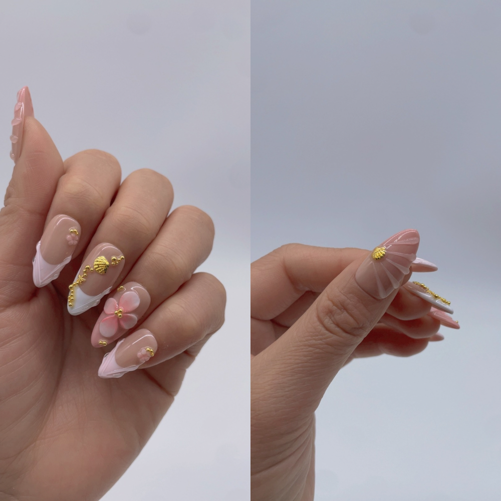 Leopard Nude French Press on Nails