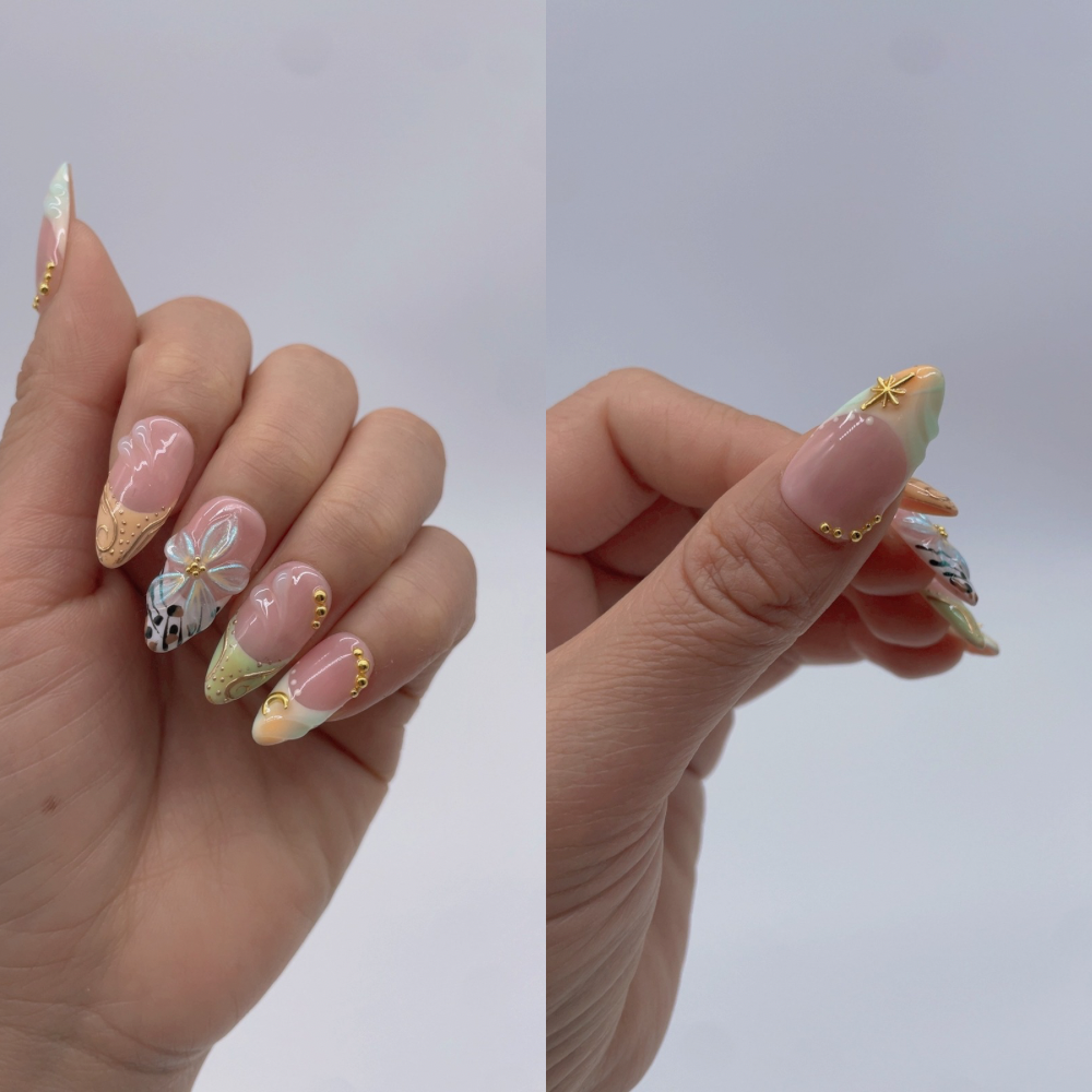 Short style press on nails Live No.7