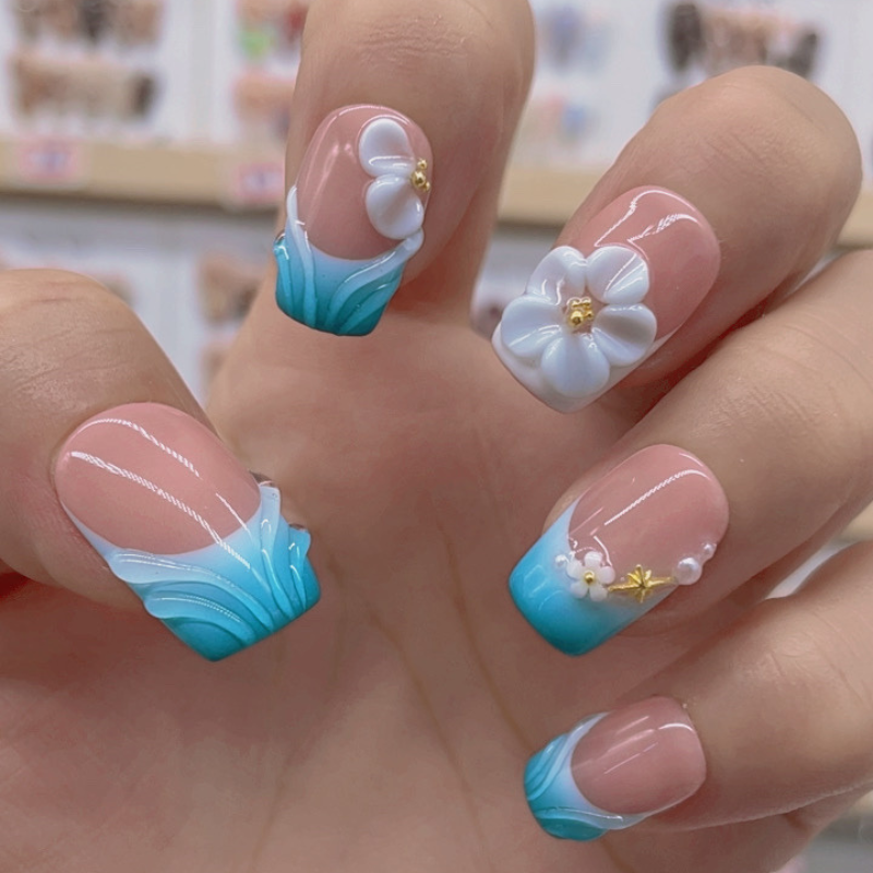 Handmade nails Square Shape Nails 103