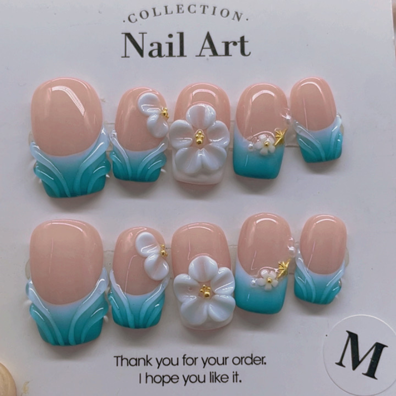 Handmade nails Square Shape Nails 103