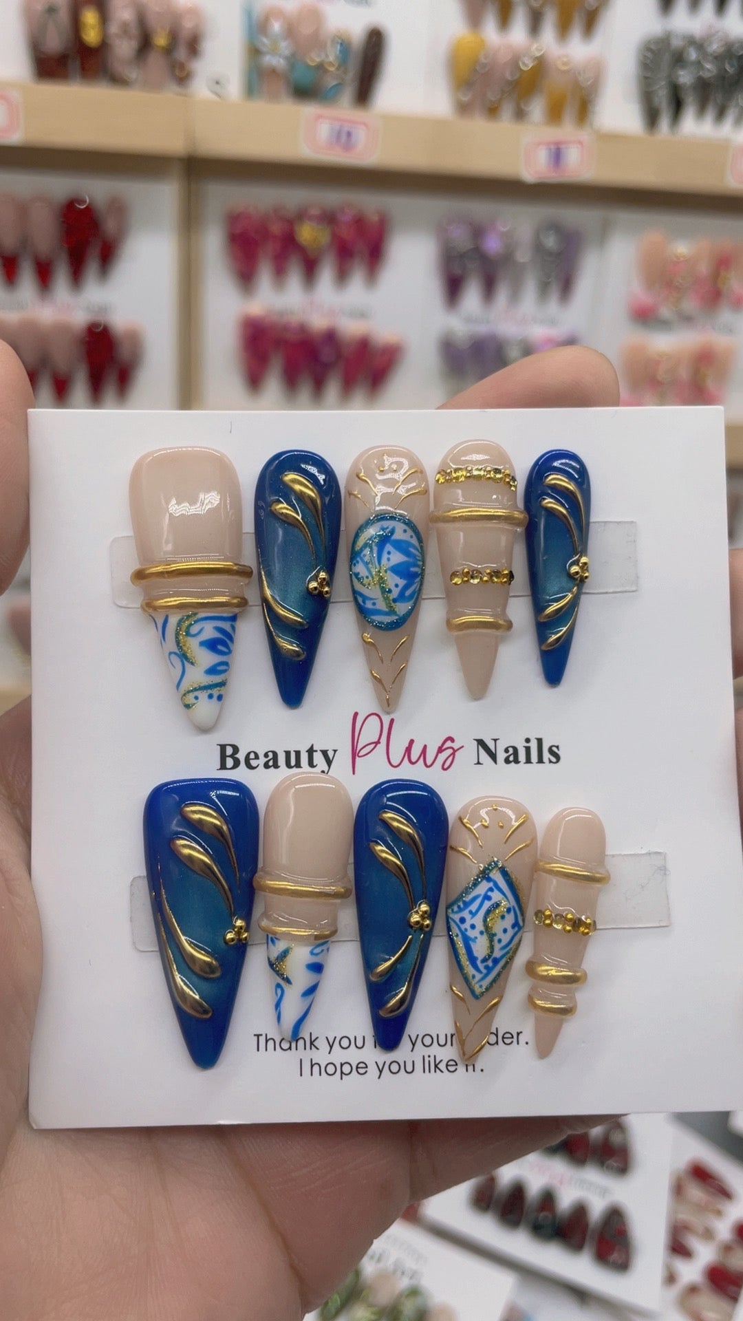 Handmade nails Pointy style 0328-1