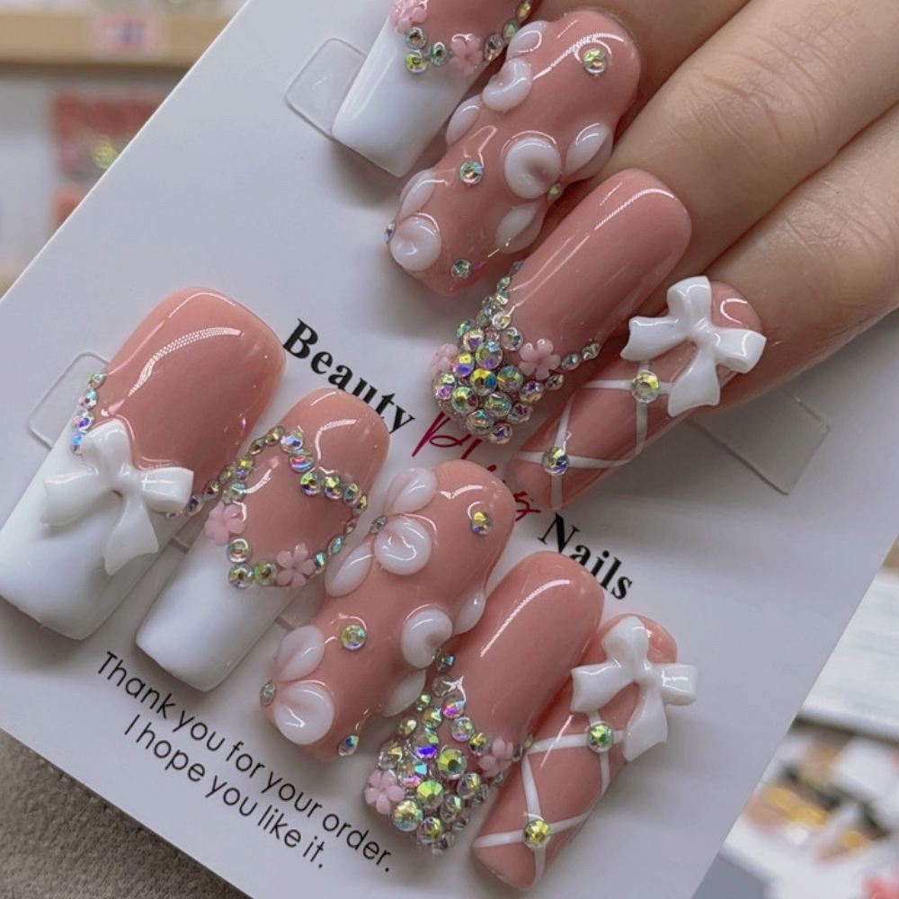Handmade nails Square Shape Nails 123