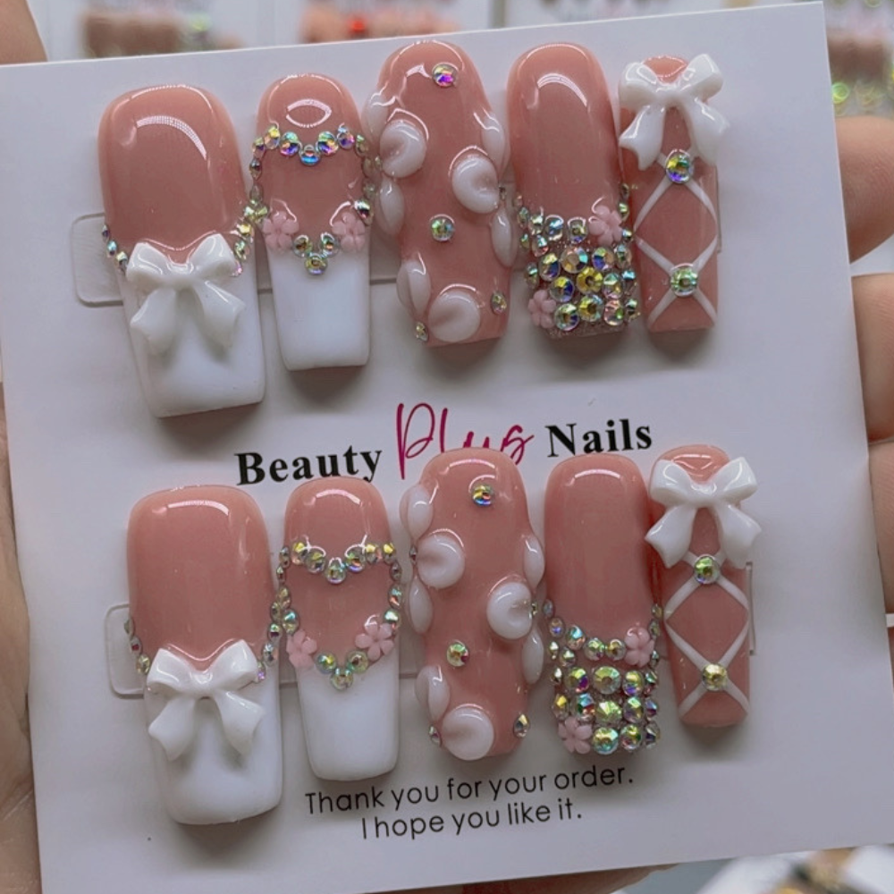 Handmade nails Square Shape Nails 123