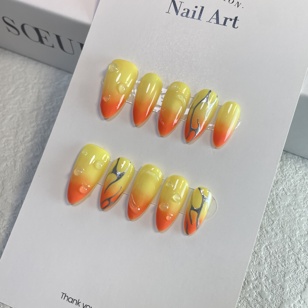 Almond 3d style nails 47